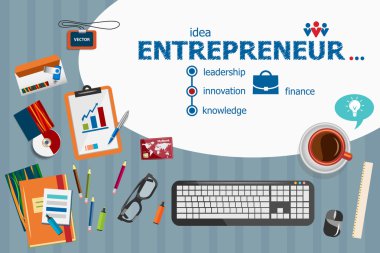 Entrepreneur design and flat design illustration concepts for bu