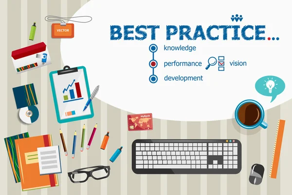 Best practice and flat design illustration concepts for business
