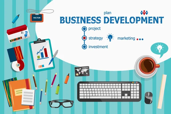 Desenvolvimento de negócios e design plano conceitos de ilustração para b — Vetor de Stock