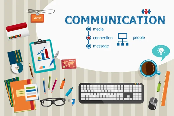 Communication design and flat design illustration concepts for b