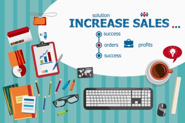 Increase sales design and flat design illustration concepts