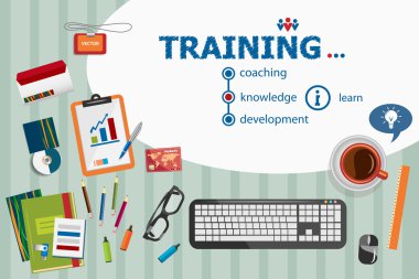 Training design and flat design illustration concepts for busine