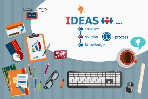 Ideas design and flat design illustration concepts for business