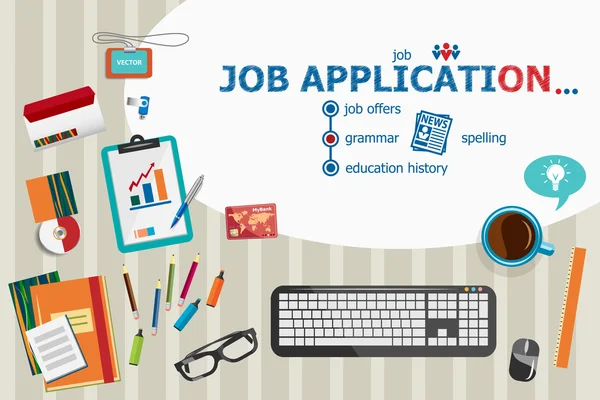 Job application design and flat design illustration concepts