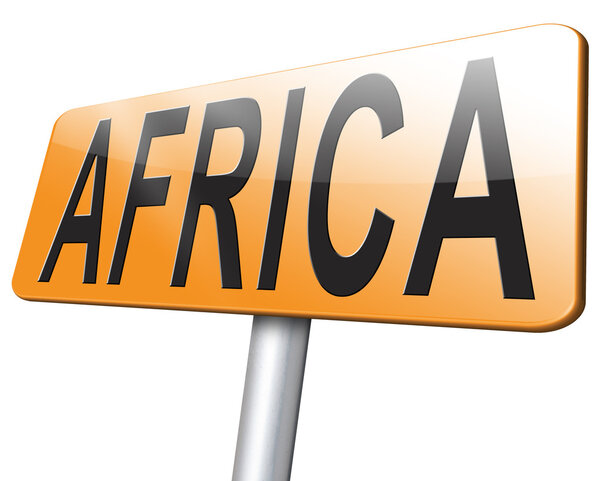 Africa tourism vacation and travel destination, road sign