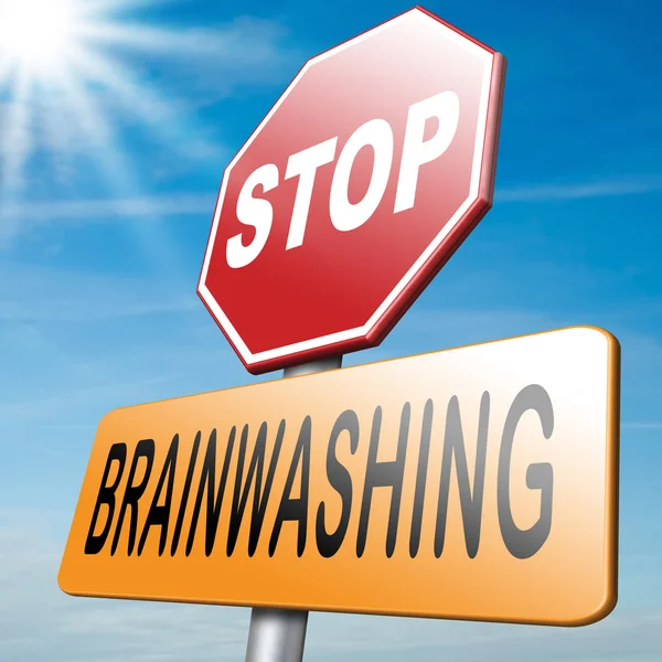 Stop brainwashing no indoctrination — Stock Photo, Image