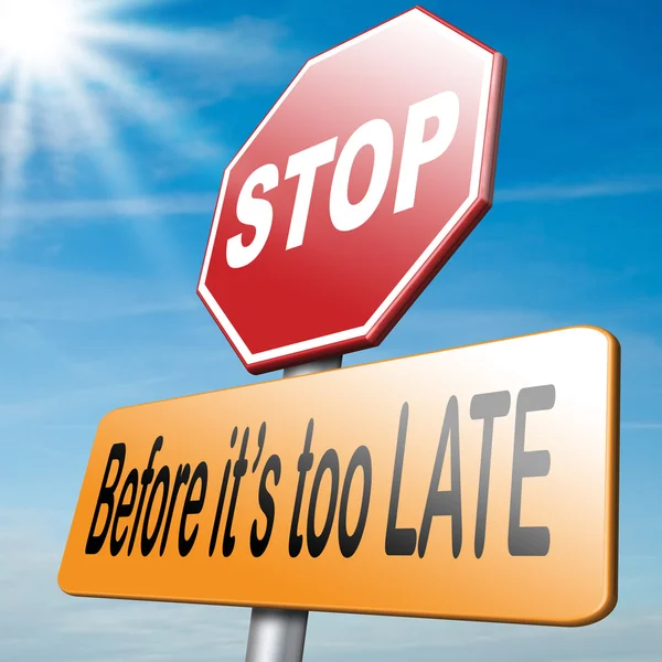 Stopp før det er for sent. – stockfoto