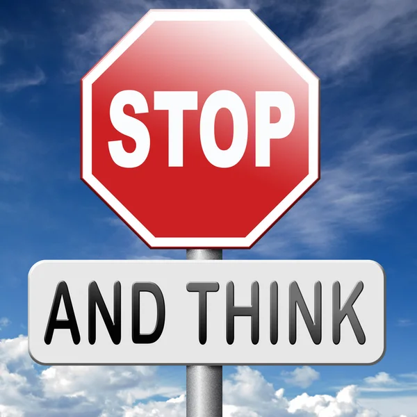 Stop and think — Stock Photo, Image