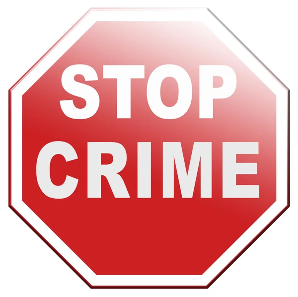 Зупинити ознака злочином — стокове фото