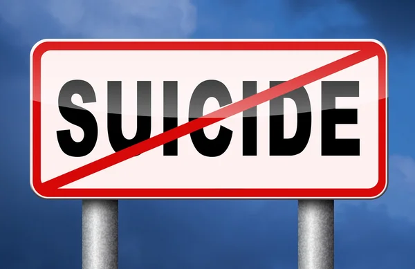 Znak stop samobójstwo oznaczone — Zdjęcie stockowe