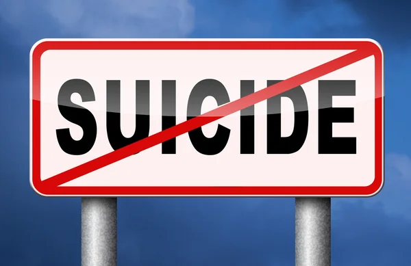 Stop segno di suicidio segnato — Foto Stock