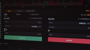 Process of buying bitcoin. Investing money in cryptocurrency. Making online payment