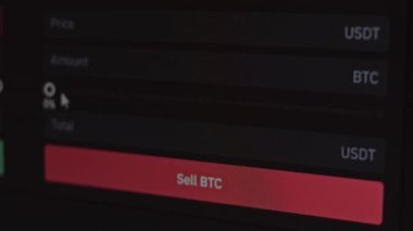Process of selling bitcoin. Choosing the amount of bitcoins to sell