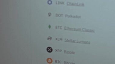 Screen with cryptocurrency deposits. Crypto balance