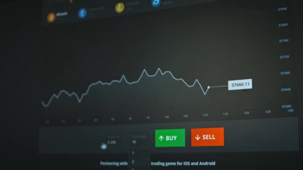 Blockchain simulator trading game untuk PC dan ponsel — Stok Video