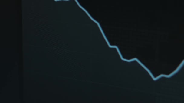 Gráfico de criptomoneda en línea. Cotizaciones de una moneda en bolsa. Depreciación y crecimiento de la tasa. Timelapse atrás en el tiempo. — Vídeos de Stock