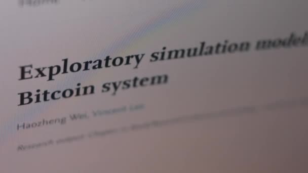 Explorative Simulationsmodelle zur Erkennung von Betrug im Bitcoin-System — Stockvideo