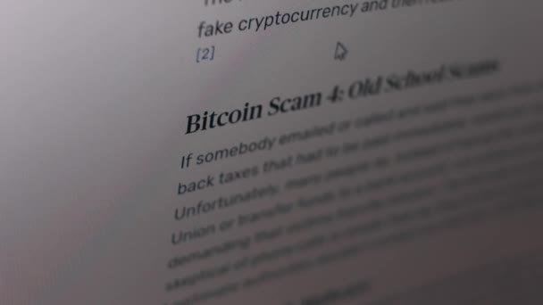 Kryptovaluta bedrägerier. Att få information om bitcoin bedrägerier. Bitcoin bluff 4: gamla skolan bedrägerier — Stockvideo