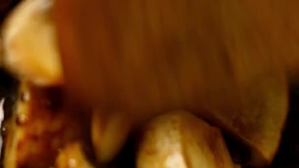 Antartide Cuisine Secret. Panino al patè di funghi con ravanello rosso. Ricetta 4k — Video Stock