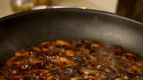 Antarctica Cuisine Secret. Sandwich aux champignons et au radis rouge. Recette 4k — Video