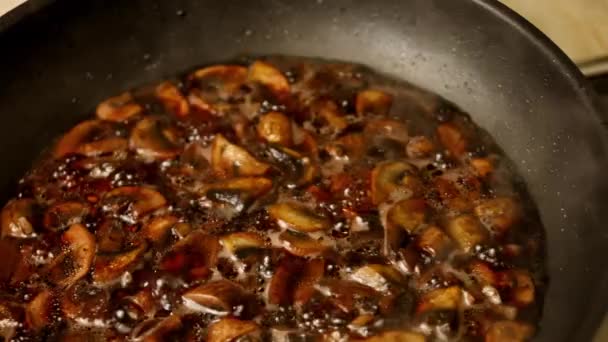 Antarctica Cuisine Secret. Mushroom Pate sandwich with Red Radish. 4k Recipe — Stock Video