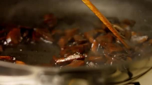 Antarctica Cuisine Secret. Mushroom Pate sandwich with Red Radish. 4k Recipe — Stock Video