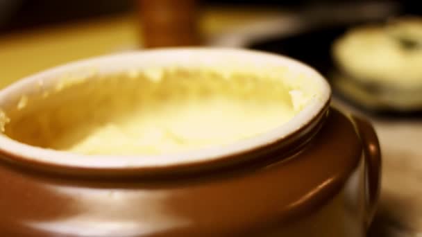 How to make creamy Mashed Potatoes with Cheddar. Recipe 4k. Follow 4 easy steps — Stock Video