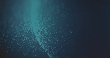 Dönen Dünya 'nın yüzen parçacıklarla dijital temsili.