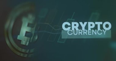 Bitcoin ve metin Kripto Para Birimi Sembolü.