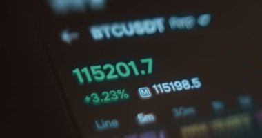 Bitcoin için ticaret uygulamasında fiyat yenileniyor.