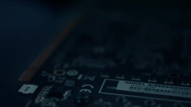 GPU grafik kartının detayları. Yavaş çekim.