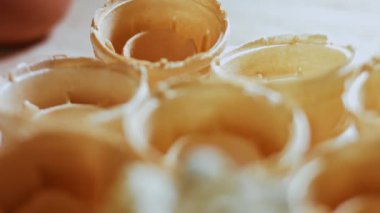 Turtaları Rus patates salatasıyla doldurup tabağa koyuyorsun..