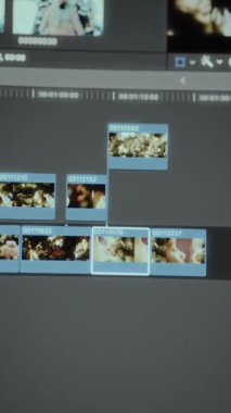 Özel zaman kodlu kısa video klipleri, video görüntülerini düzenleme ve düzenleme süreci.