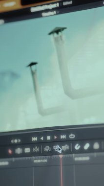 Çalma, fırçalama ve çeşitli araçlar için kontrollü video düzenleyici zaman çizelgesi.