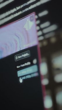 Video düzenleme yazılımı içinde farklı çözünürlüklü yeni bir video projesi oluşturma seçenekleri.