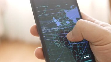 Sanal saldırılar altındaki ülkeler dijital dünya haritasında vurgulandı.