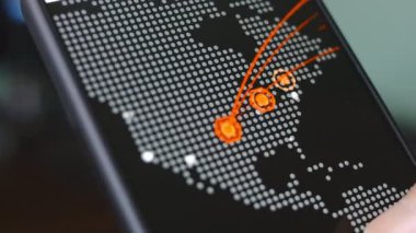 ABD siber tehdit kaynağı ve hedefi olarak, dijital dünya haritası.