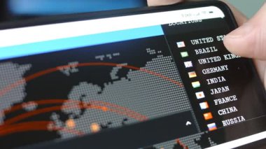 Konumların listesi siber saldırı hedefleri olarak gösteriliyor.