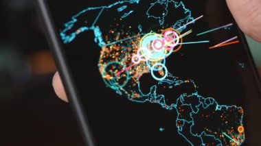 Dijital dünya haritasında görünen siber saldırılar gerçek zamanlı olarak gerçekleşiyor.