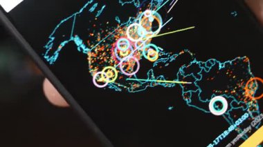 Siber saldırı haritası, ABD yoğun saldırılar yaşıyor.