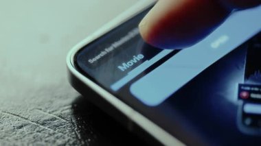 Eğlence için cep telefonu uygulaması içindeki film kategorisi.