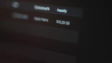 İşletim sistemi için disk bilgileri.