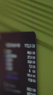 Bir bilgisayarda disk kullanımı, dizinlerin listesi ve aldığı bellek miktarı.