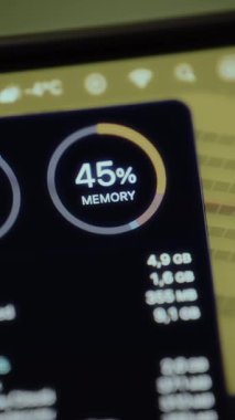 Geçerli kaynak kullanımı ve çevresel verileri gösteren sistem performans izleme arayüzü.