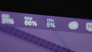 Sistem kullanımı, RAM ve CPU için gerçek zamanlı performans istatistikleri.