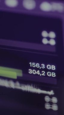 Kullanılan toplam kapasitenin miktarını gösteren bilgisayar depolama arayüzü.