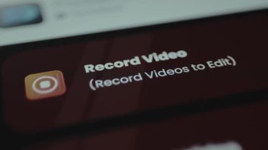 Kullanıcı, Video Kaydını düzenlemek amacıyla uygulama işlevini seçer.