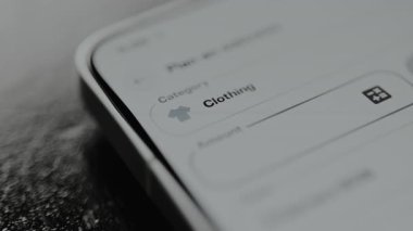 Gider kategorisi için giriş alanı Giyim, harcamaları planlama.