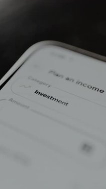 Bütçe planlama uygulaması kapsamında gelir kategorisi olarak yatırım.