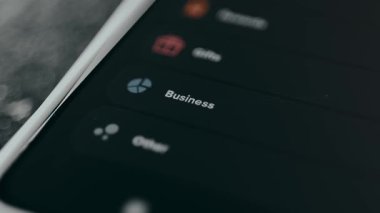 Finans izleme uygulamasından gelir kategorileri.